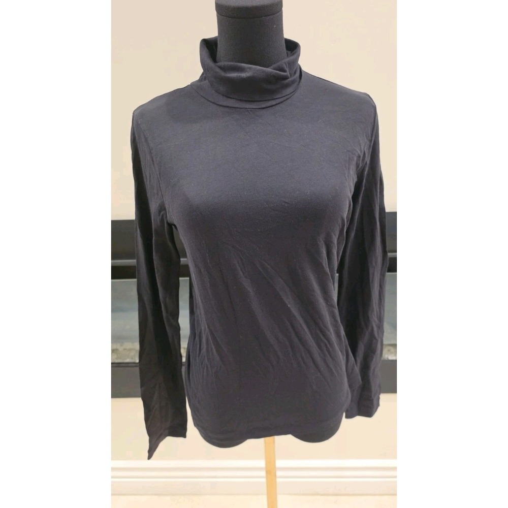 J.Crew Re-Imagined Black Turtleneck 100% Cotton Minimalistic Preppy Old Money M
